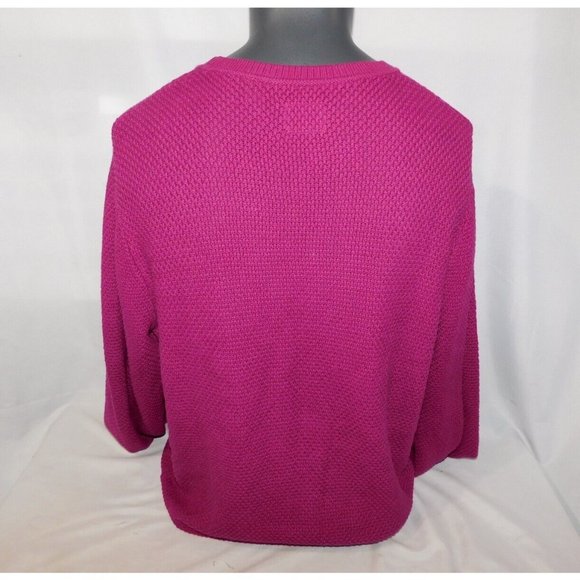 Dockers Mens L Purple Magenta Knit Logo Crewneck Long Sleeve Sweater - Picture 10 of 11